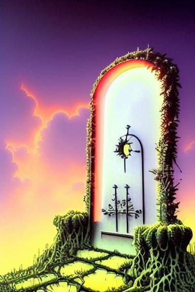 Surreal Dark Glass Landscape in Synthwave Style