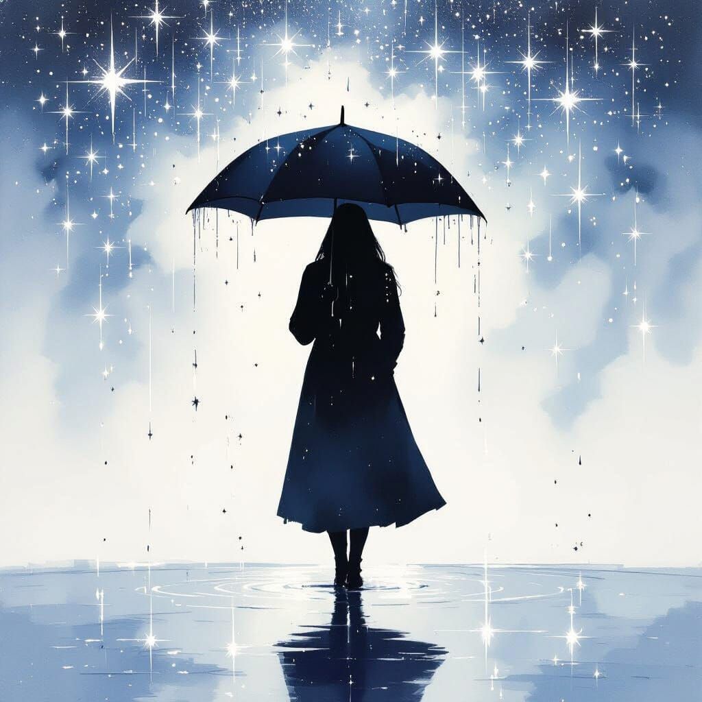 Surreal Starry Night: A Whimsical Oil Painting