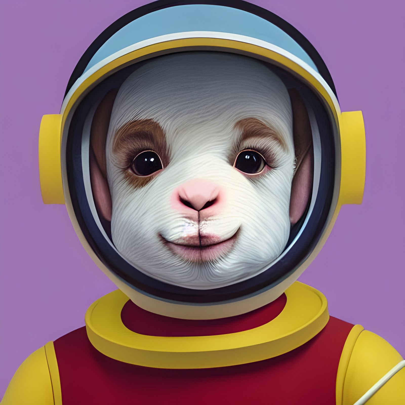 Cute Goat Astronaut Portrait in Fantasy Style