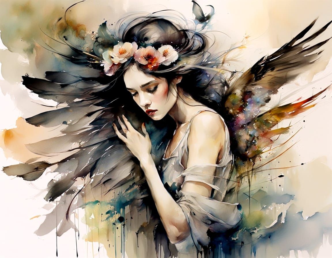 Ethereal Watercolour with Splashy White Space