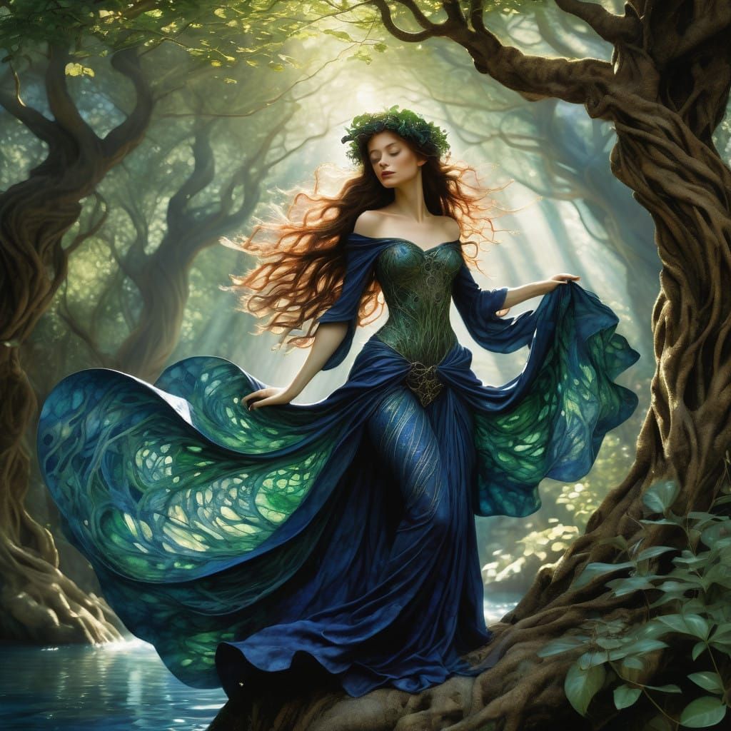 Regal Dryad in Enchanted Forest