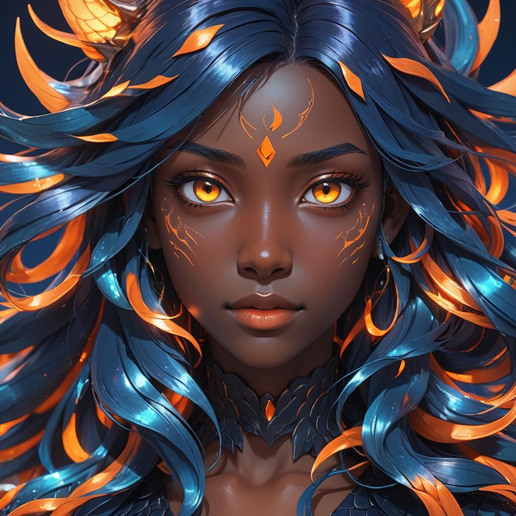 Androgynous Siren Portrait in 3D Anime Art