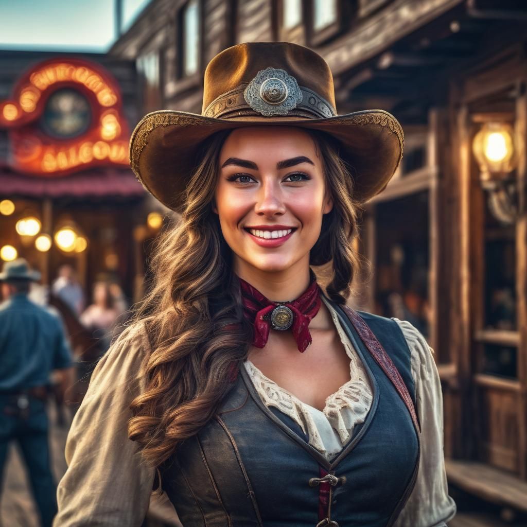 Old West Saloon Girl Portrait in Photorealistic Detail