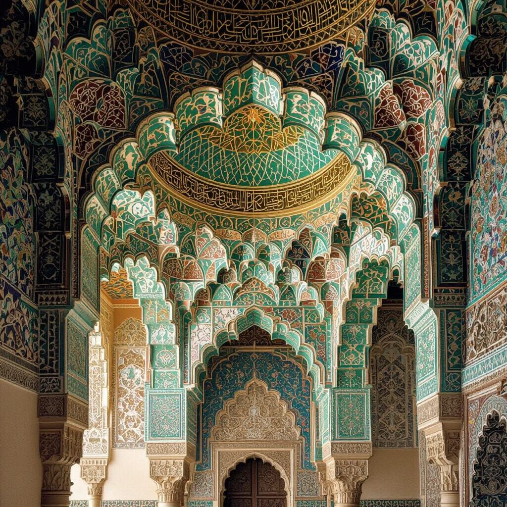 Opulent Islamic Palace Ceilings with Geometric Art