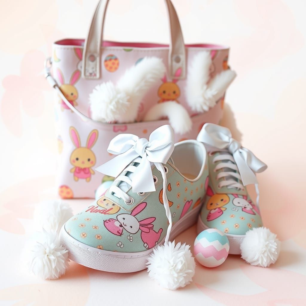 Kawaii Easter Shoes and Bag in Pastel Colors