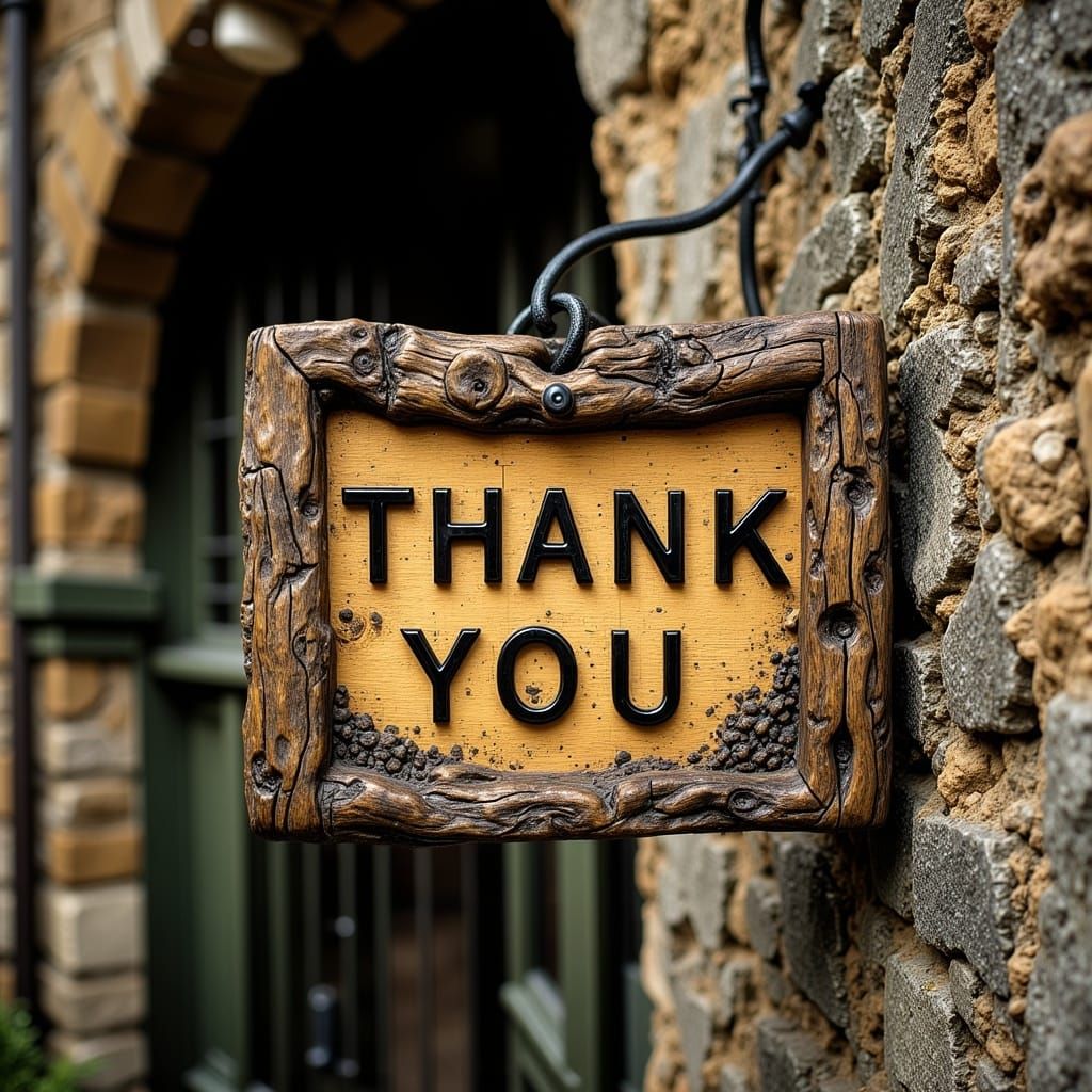 Hand-Carved Olive Wood Sign at Italian House Entrance