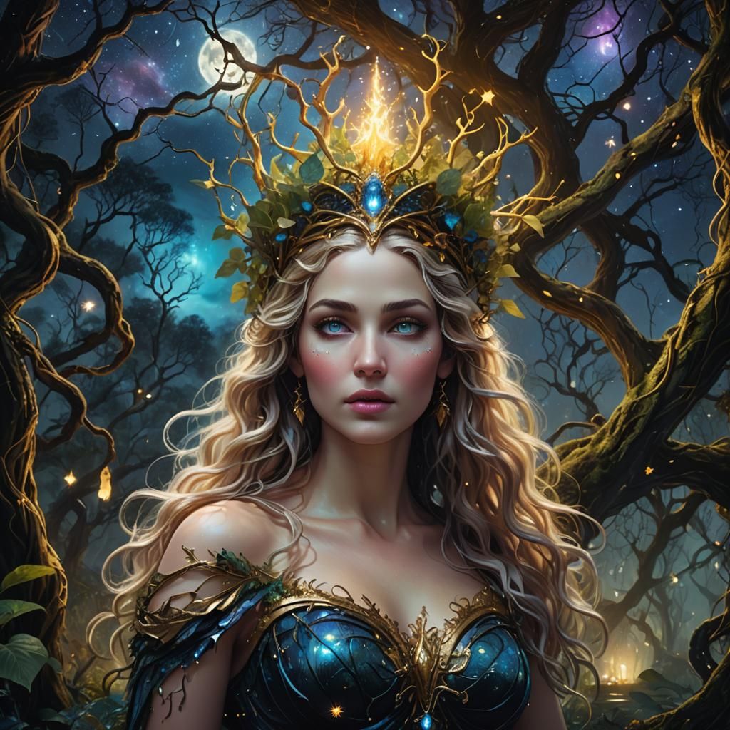 Aphrodite in Mystical Swamp Forest: Digital Matte Painting