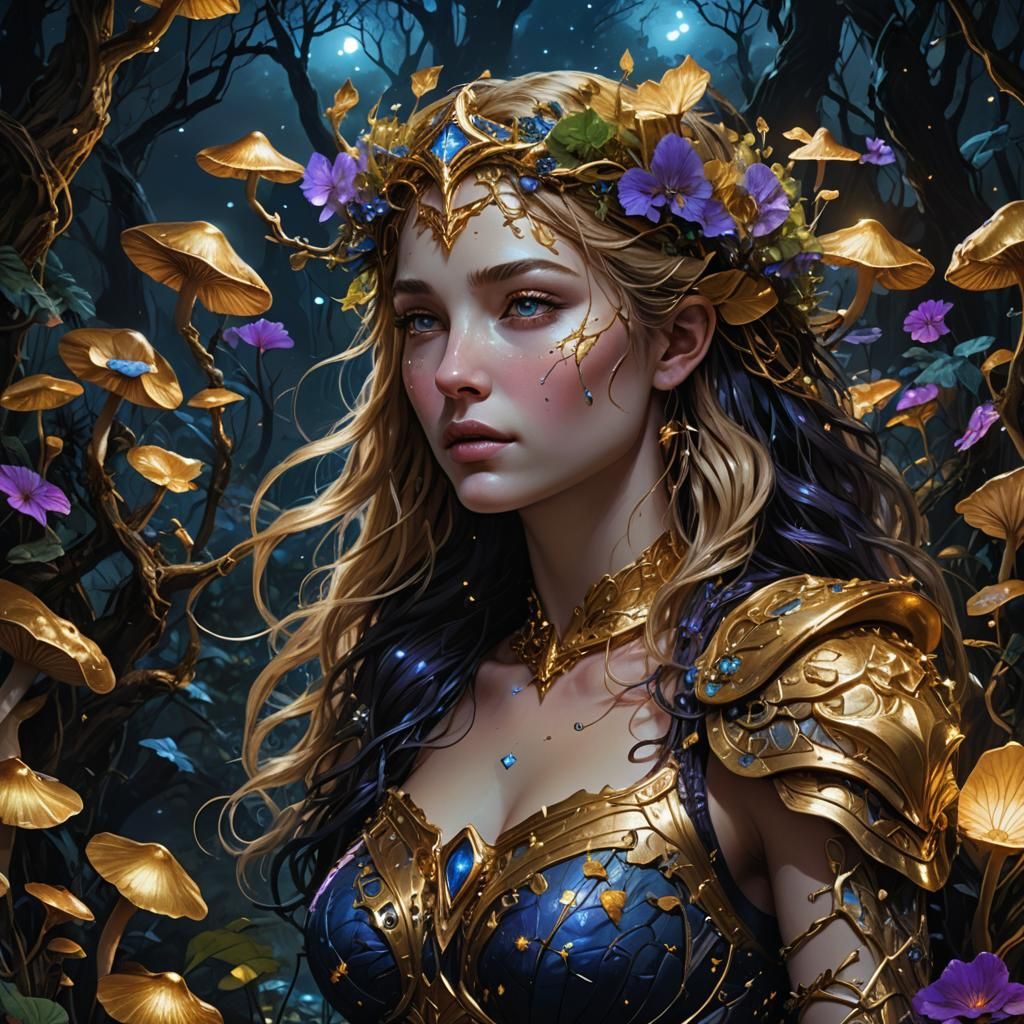 Aphrodite in Swamp Forest at Night