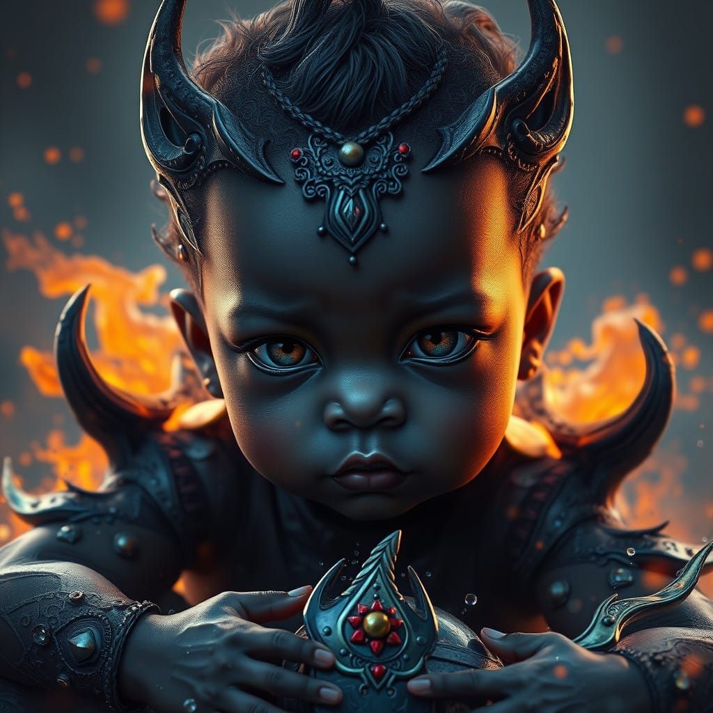 Ebony Shadow Baby Fantastical Portrait in Deep Matte Colors