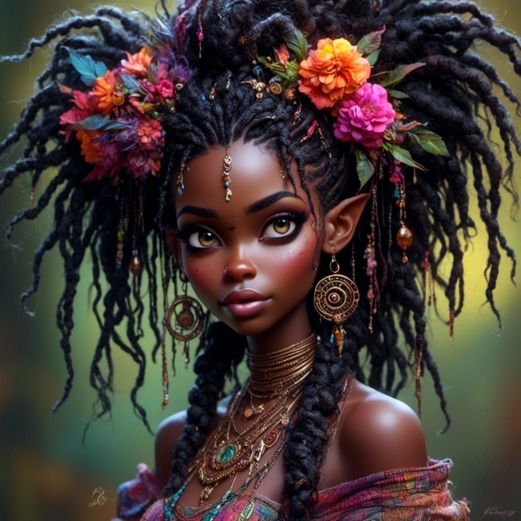 Nigerian Woman Portrait in Pixie Style