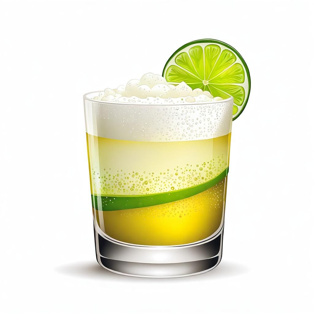 Pale Yellow Foamy Drink with Lime Garnish