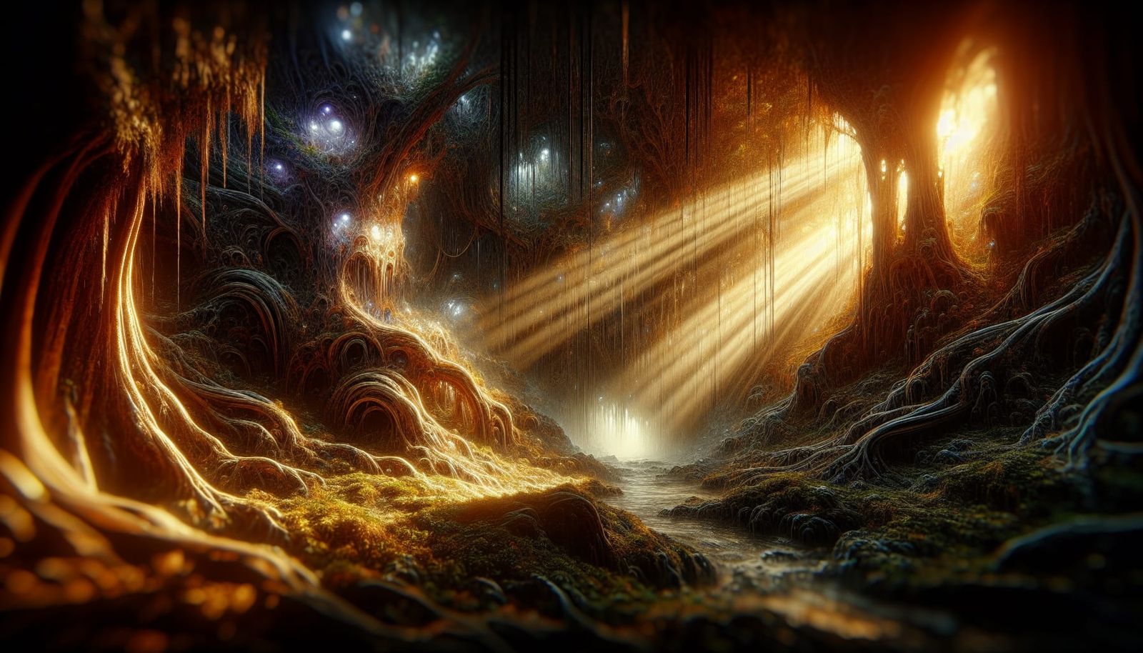 Ethereal Magic Forest with Alien Monsters