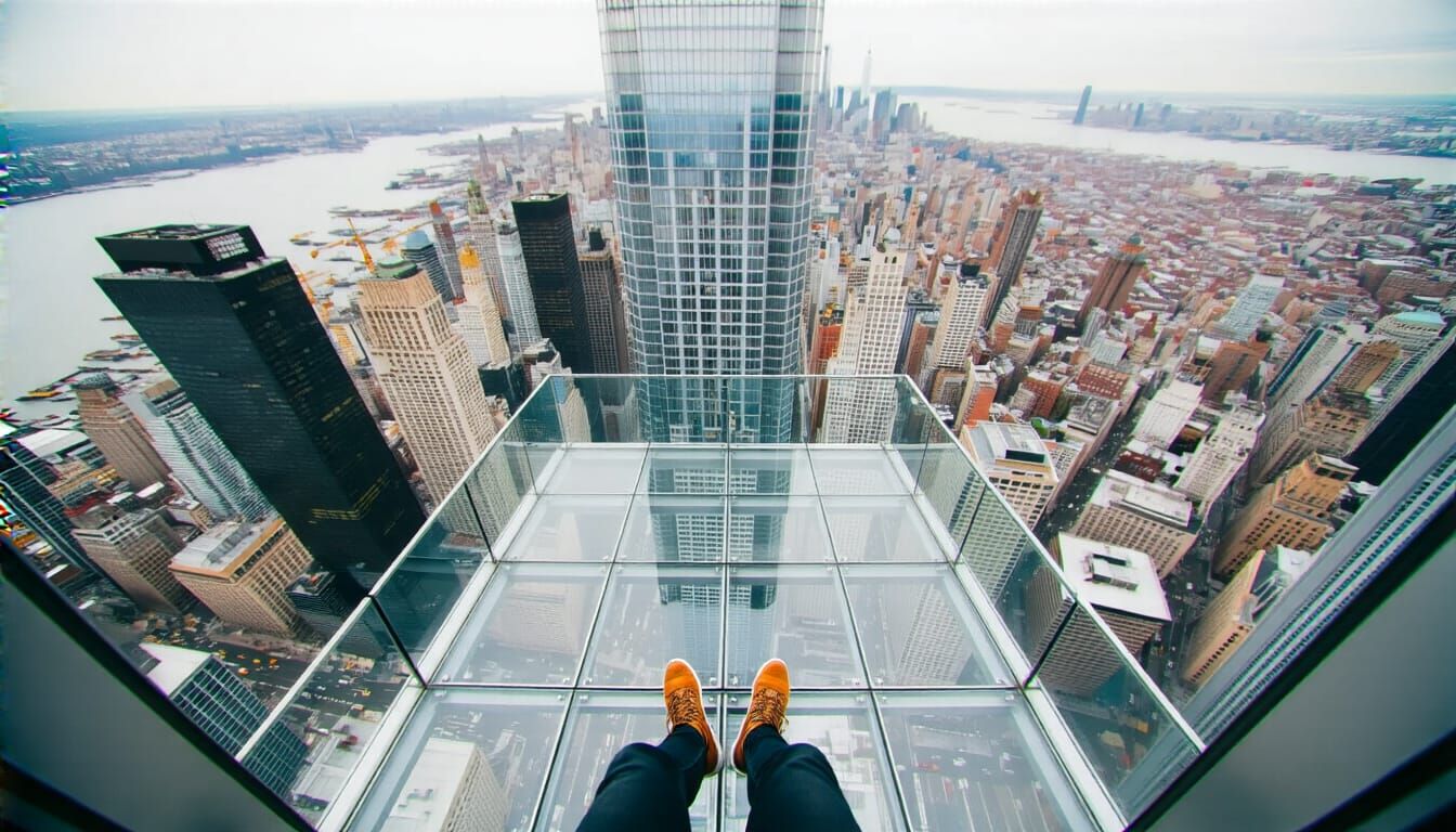 Vertigo Inducing View from Skyscraper Observation Deck
