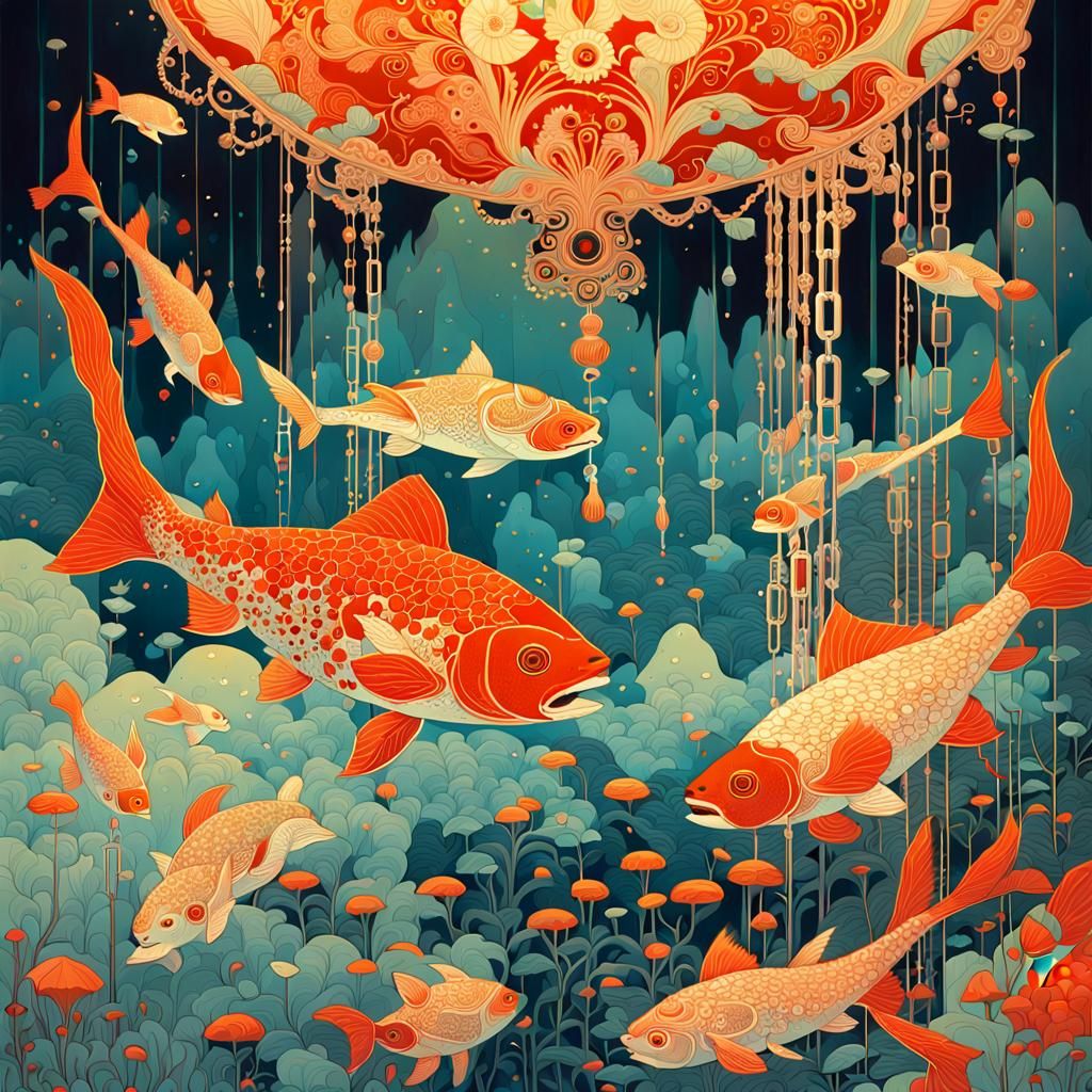 Fairytale Sculptures in Vivid Colors, Digital Art