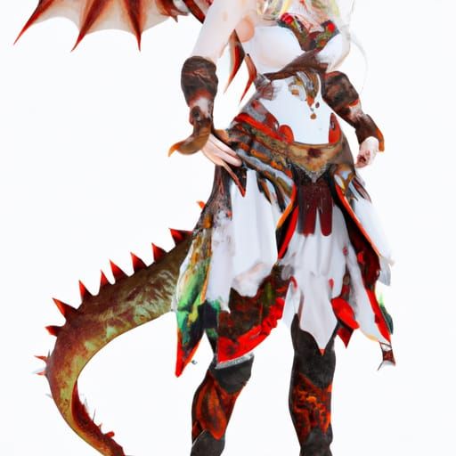 Dragon Anthro Waifu Concept Art in 8k Resolution
