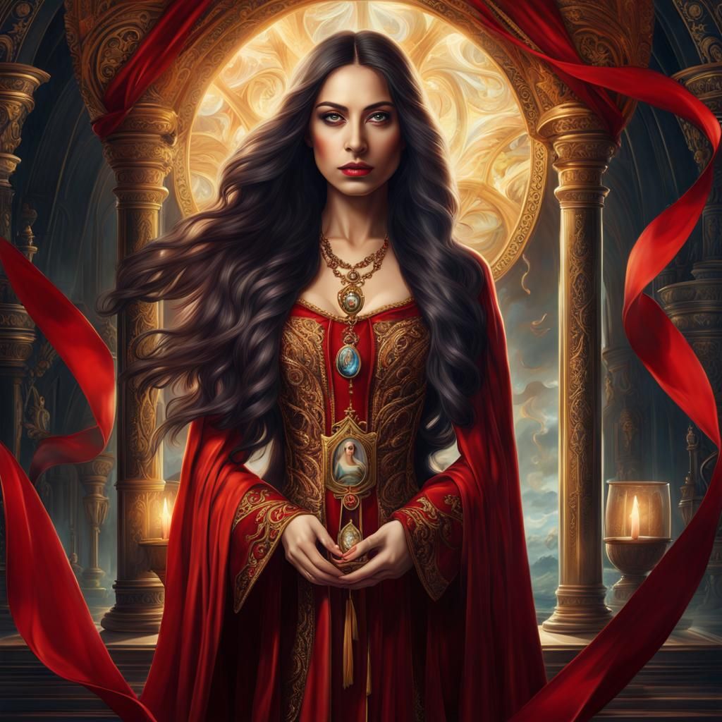 Queen of Cups in Dramatic Digital Painting