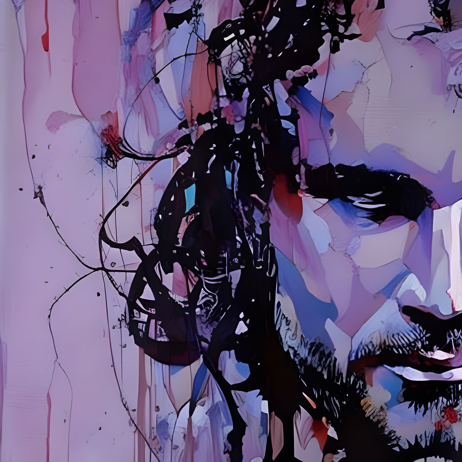 Purple Portrait: Fantasy Art in Maximalist Style