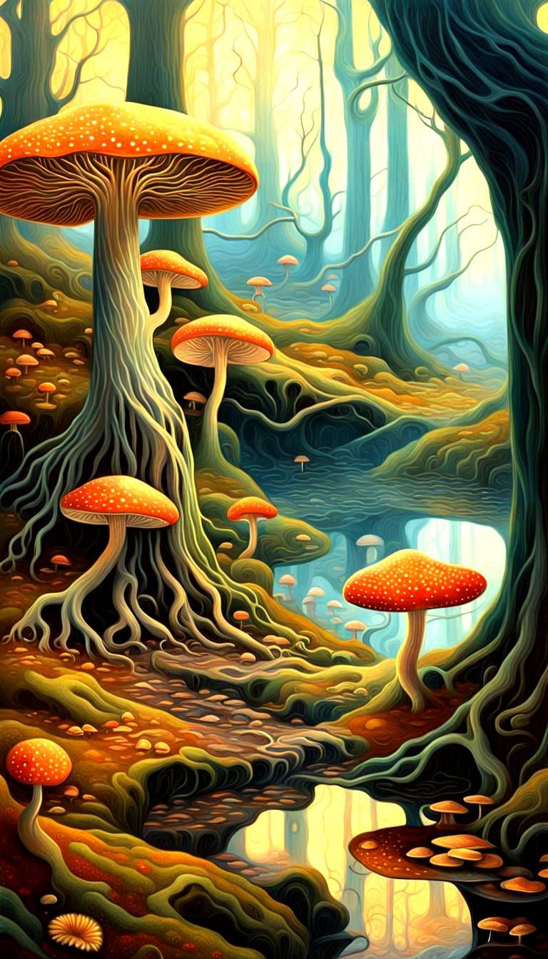 Surreal Landscape in Symbolist Style