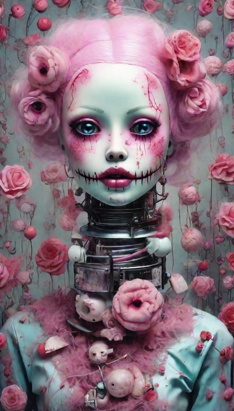Grotesque Ragdoll in Pop Surrealist Dollcore Style