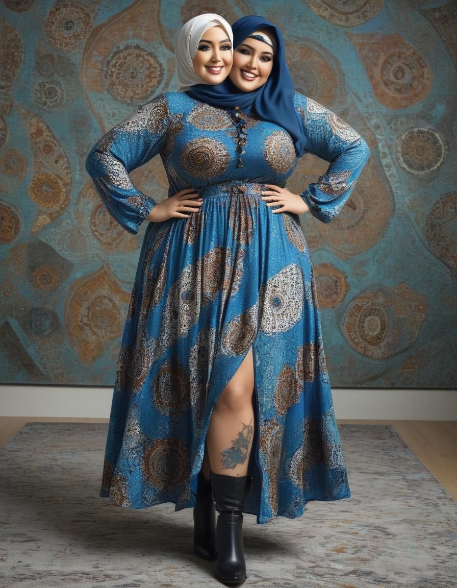 Psychedelic Mosaic Portrait of Middle Eastern Woman