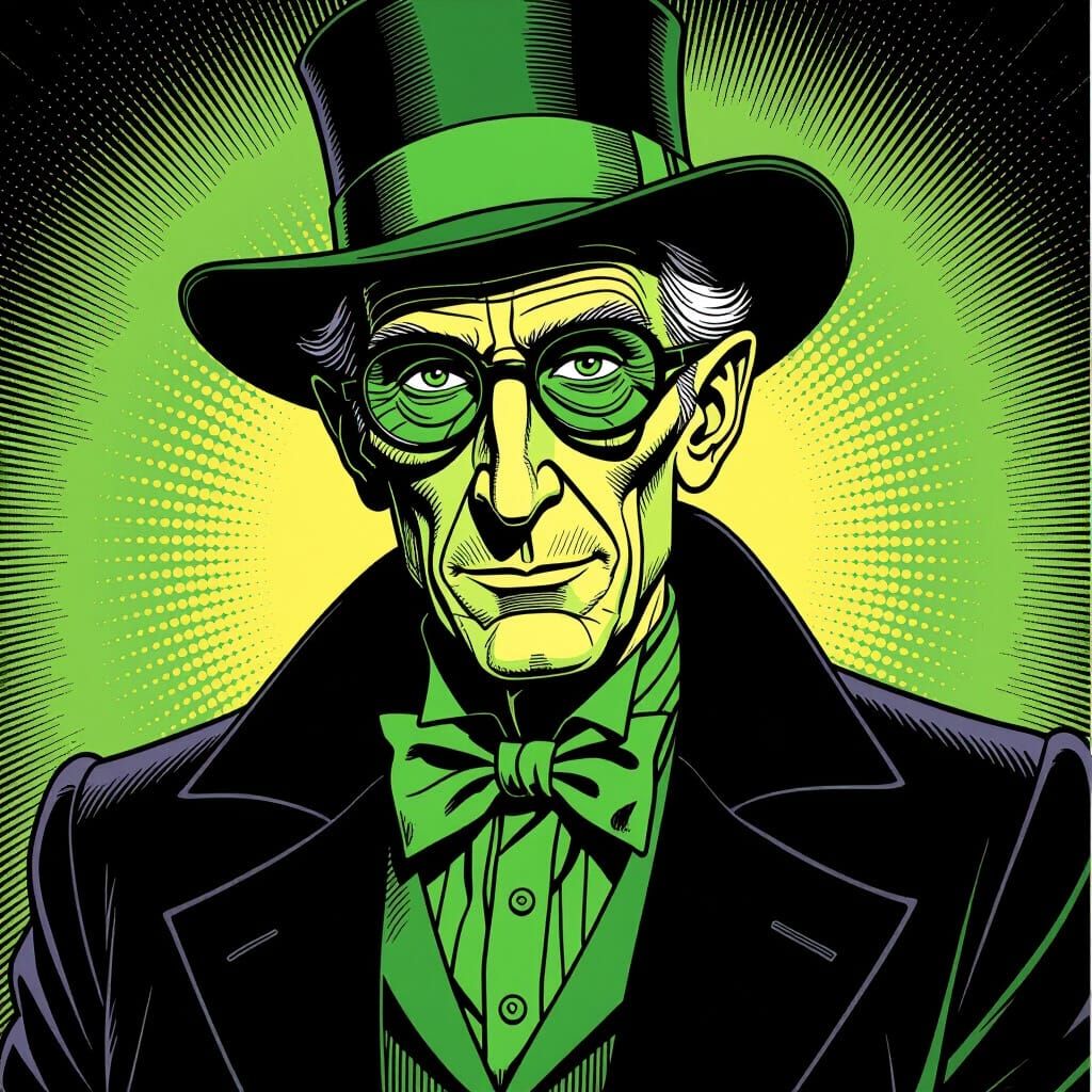 Geriatric Riddler in Comic Book Art Style