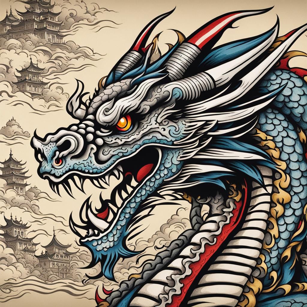 Ed Hardy's Dragon and Skull: A Tattoo Motif