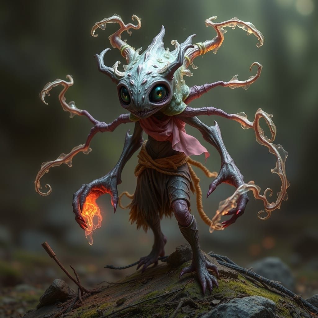 Enchanted Solivagant Wisp in Ethereal Landscape