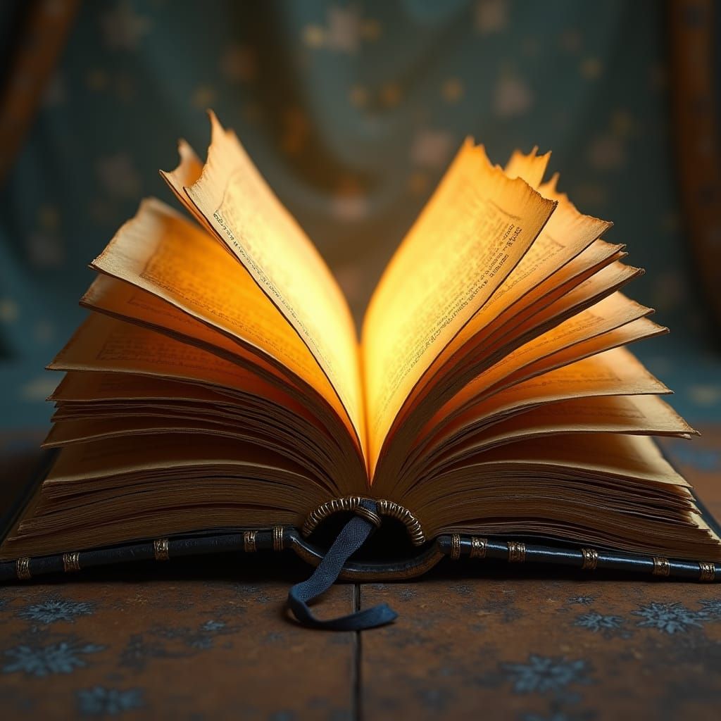 Majestic Open Tome in Fantasy Concept Art Style