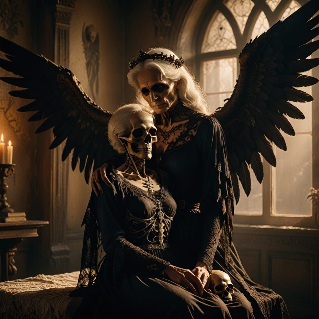 Gothic Angel of Death in Golden Hour