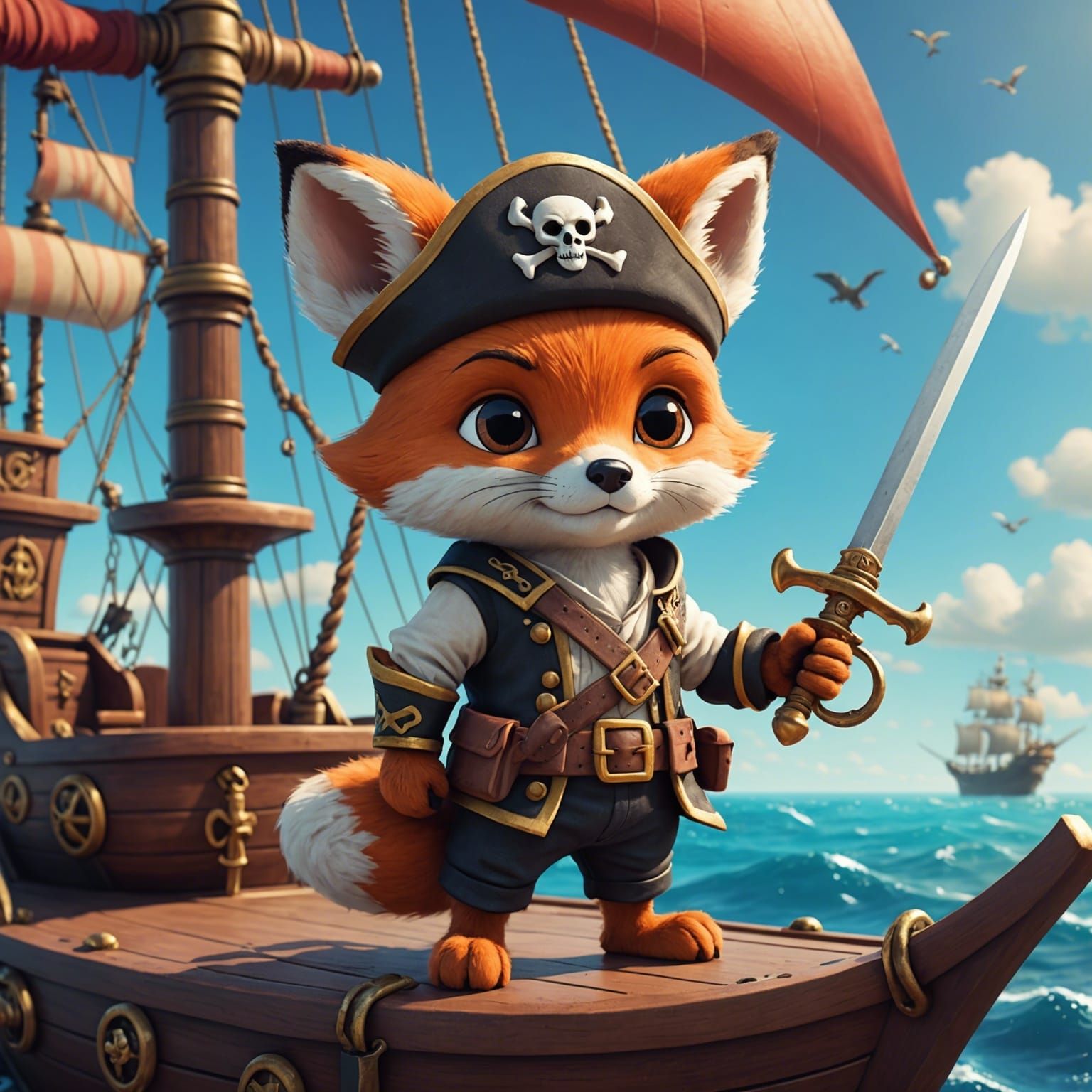 Cute Pirate Fox