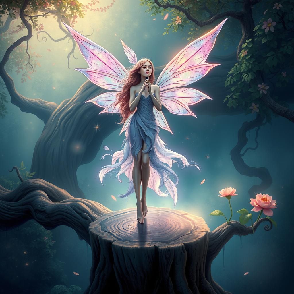 Mystical Songstress Singing in Dreamlike Forest