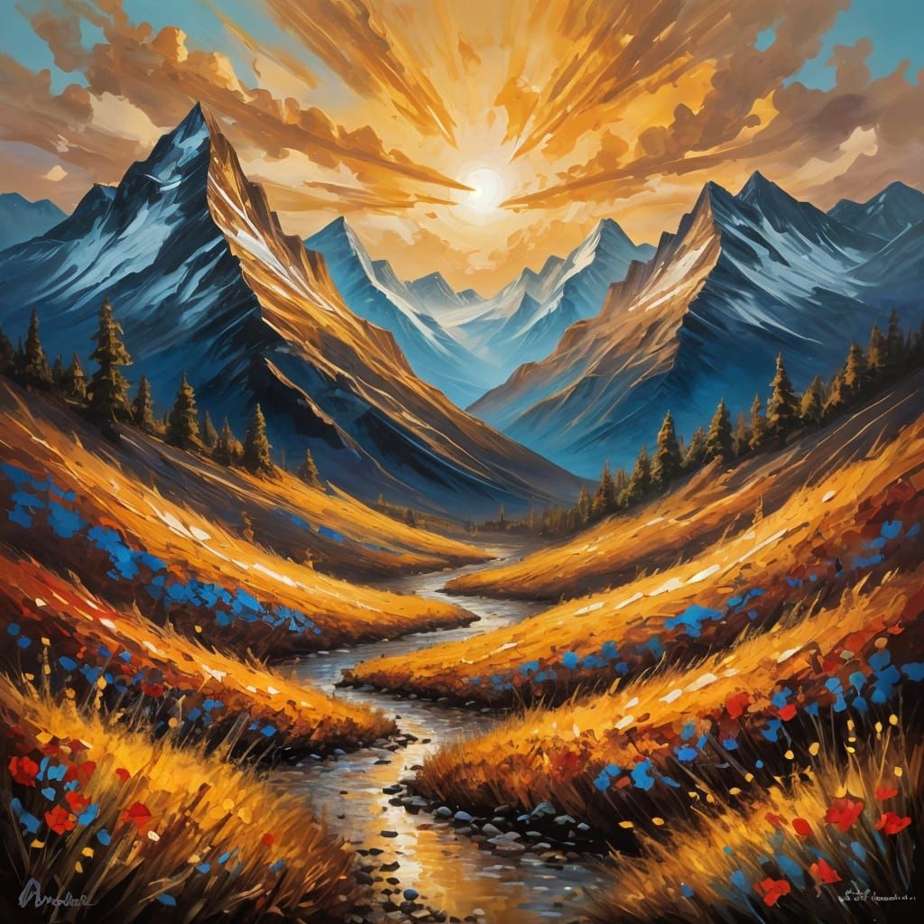 Vibrant Impasto Landscape