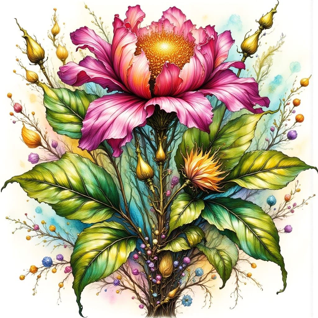 <lora:Fantasy Ink Flux:1.0> <lora:Punky Pixies:1.0> Beautifu...