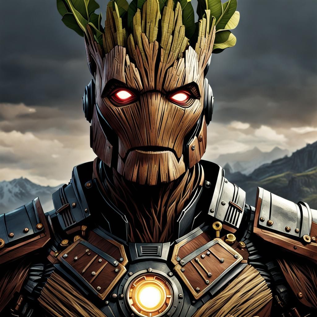 Steampunk Groot in Armor by Iain McCaig