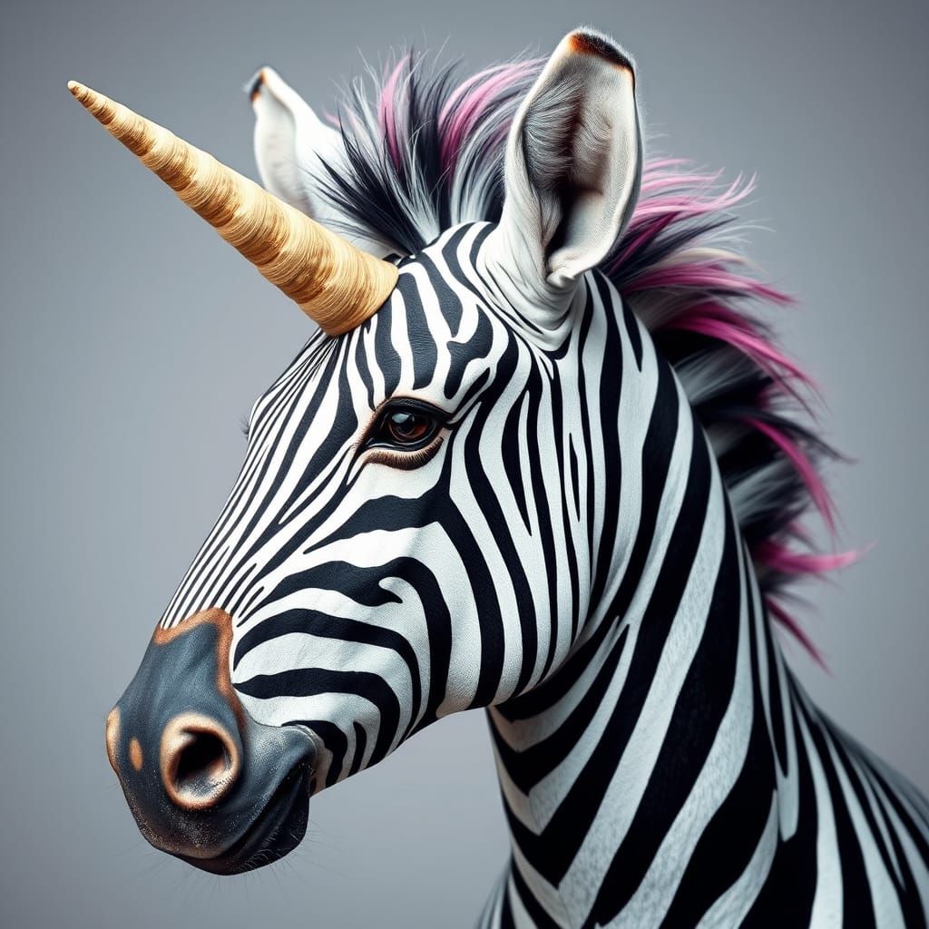 Unicorn Zebra Hybrid Illustration
