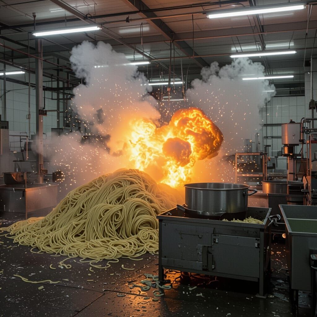 Noodle Factory Explosion: A Catastrophic Scene