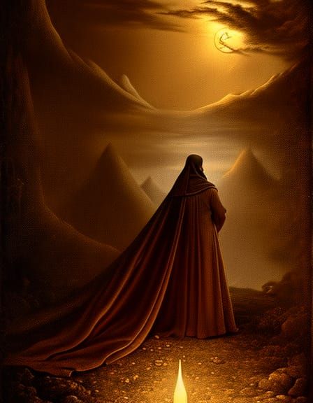 Mystical Visions of Prophecy in Oil Painting Style