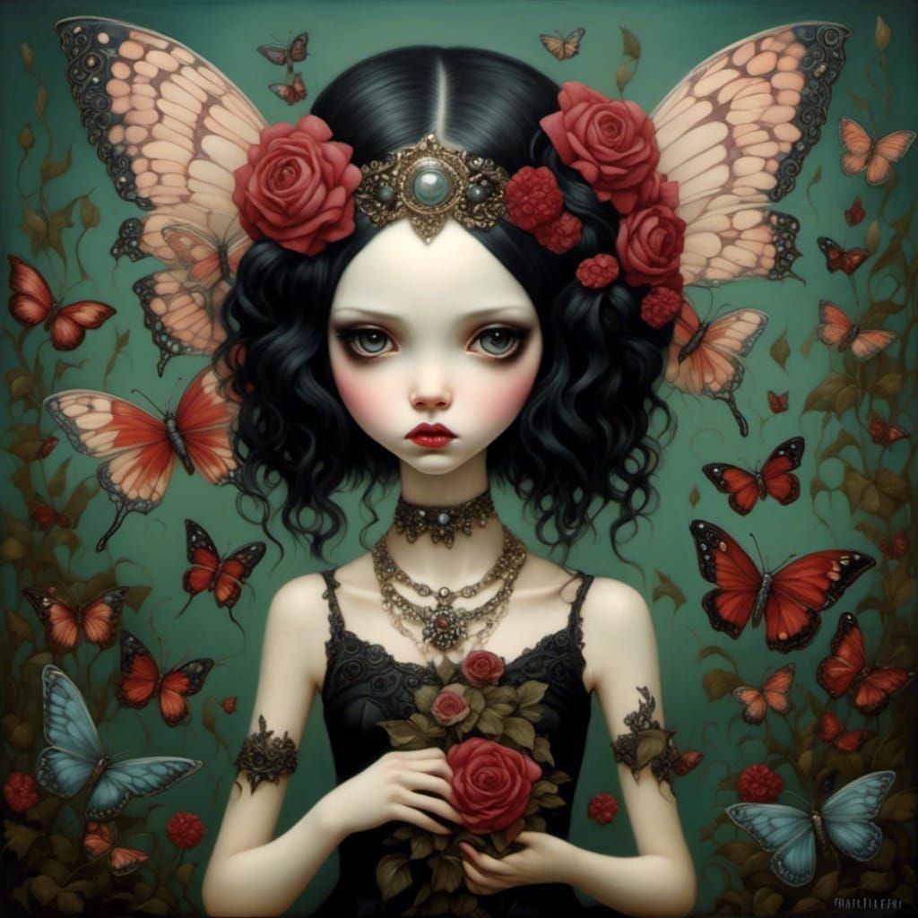 Anime Fairy Queen in Mark Ryden Style