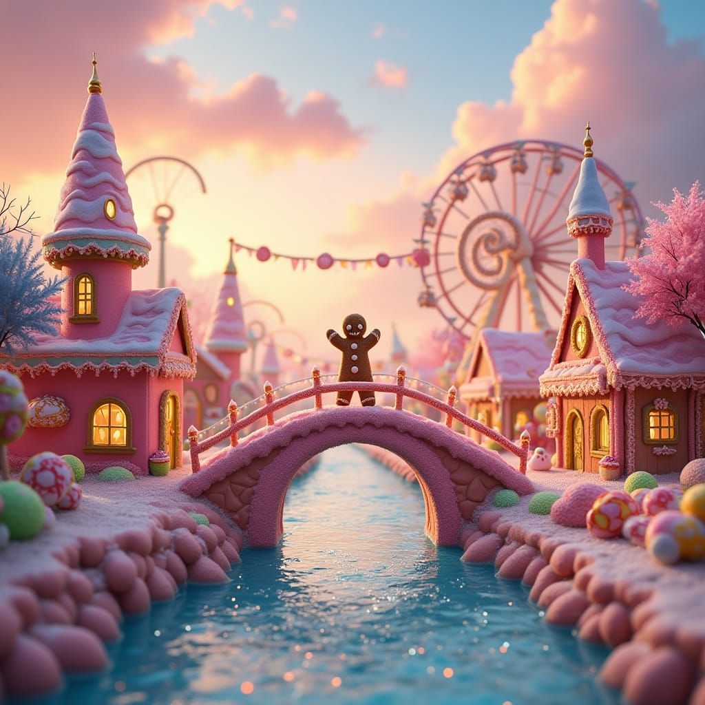 Whimsical Candy Wonderland in Pastel Hues