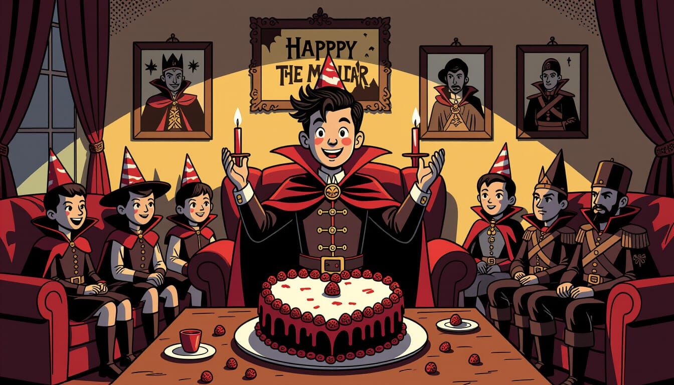 Halloween Birthday Bash: Boy Dressed as Dracula