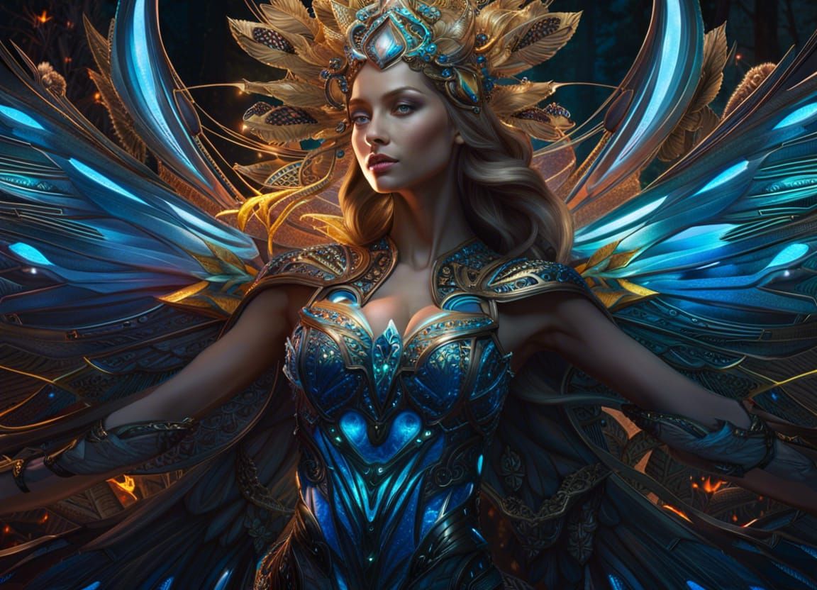 Glass Fairy Goddess in Fractal Fantasy World