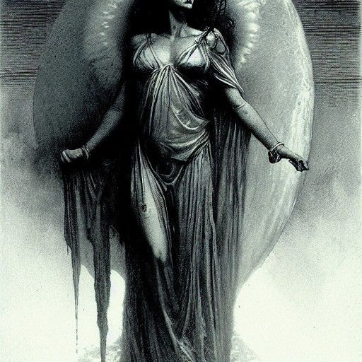 Goddess of the Night in Gothic Horror Style