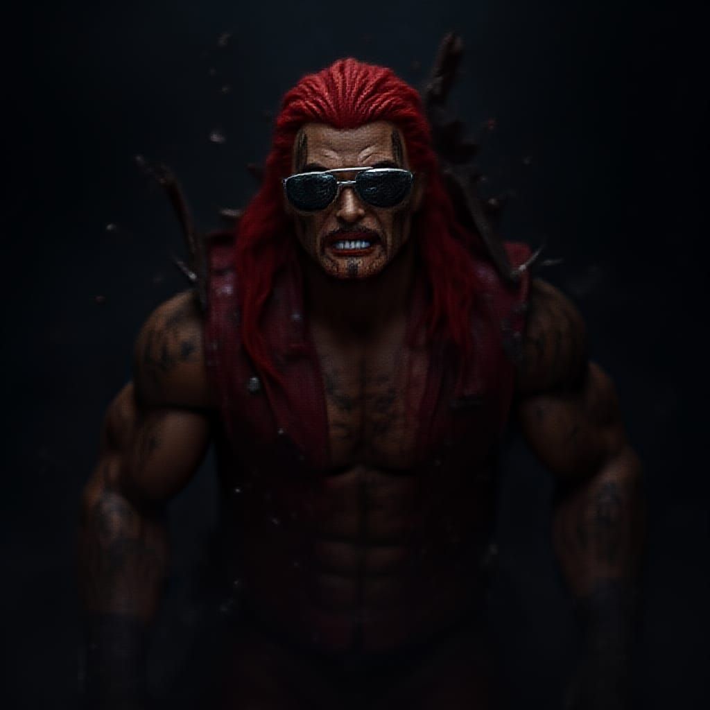 Gothic Wrestler Action Figure Emerges from Shattered Package