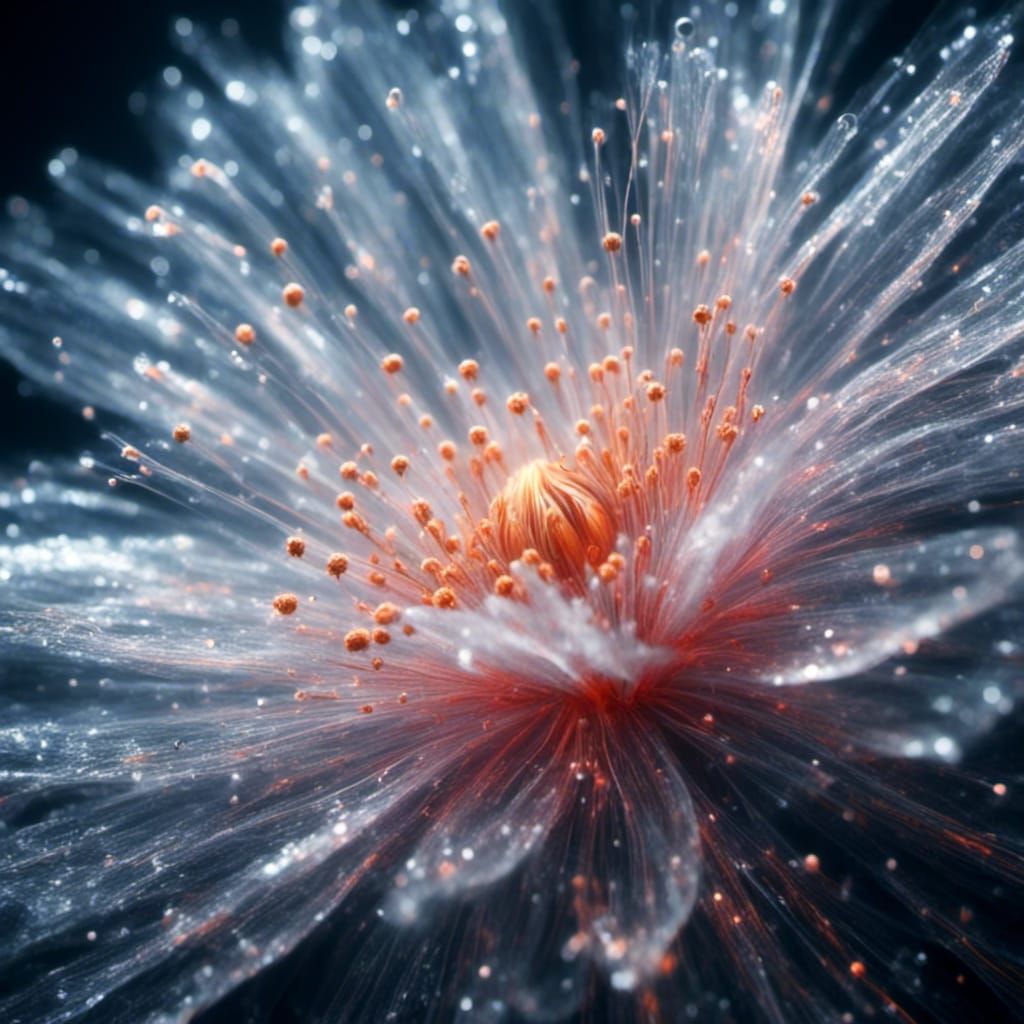 Ethereal Abstract Flower in Hyperrealistic Macrophotography
