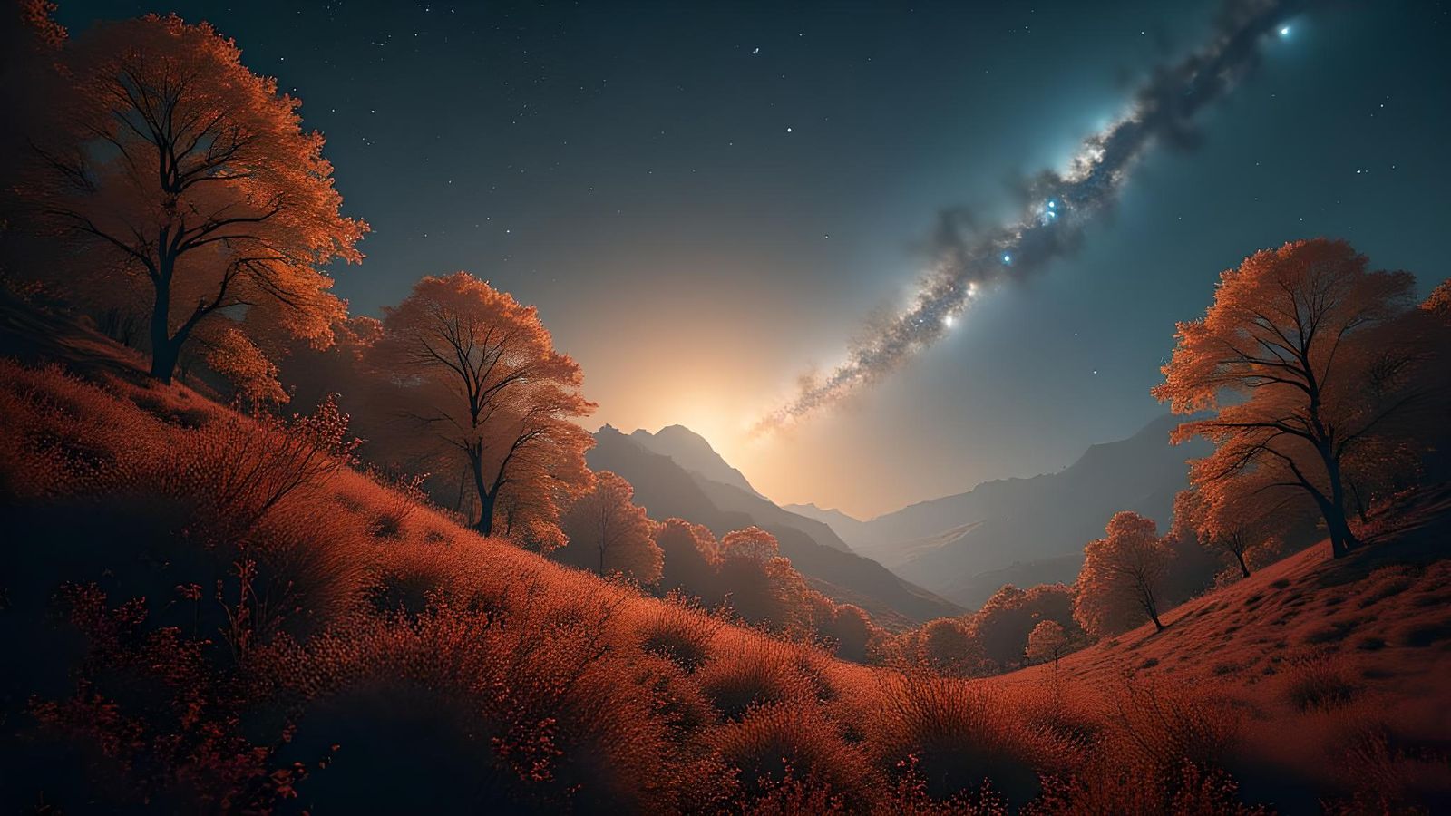 Cosmological Space Scene in Infrared Photography