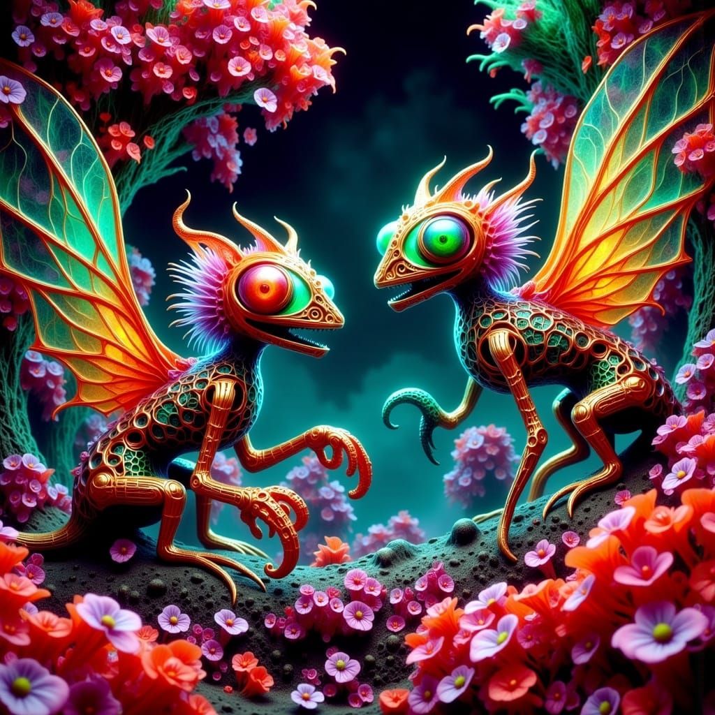Alien Forest Rave with Hybrid Creatures