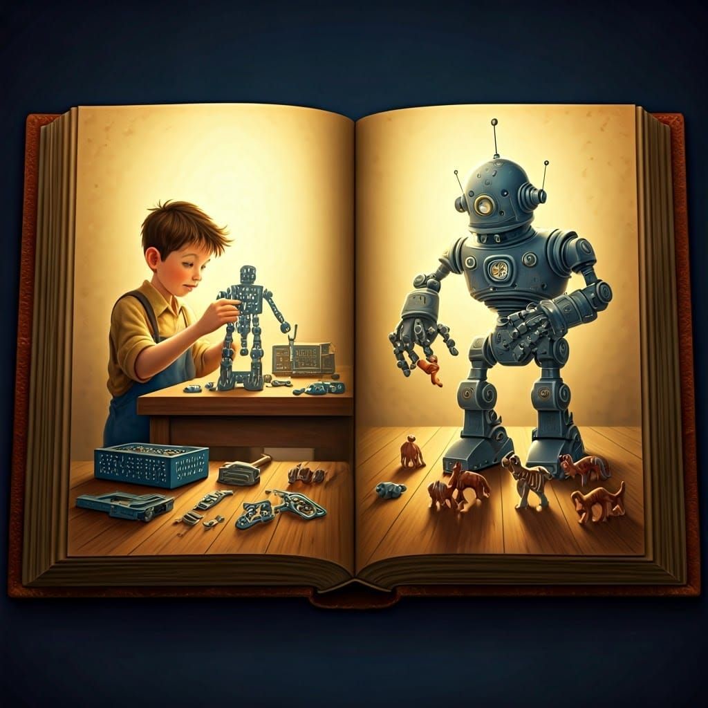 Boys Explore Past and Future with Robots and Traditional Cra...