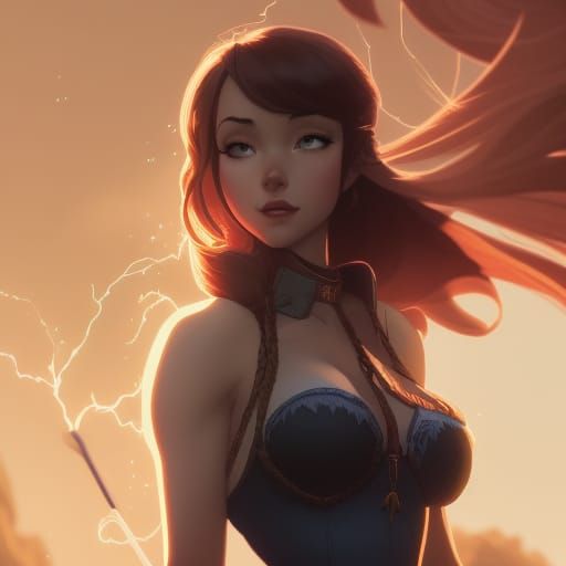 Fantastical Woman's Portrait in Animation Style