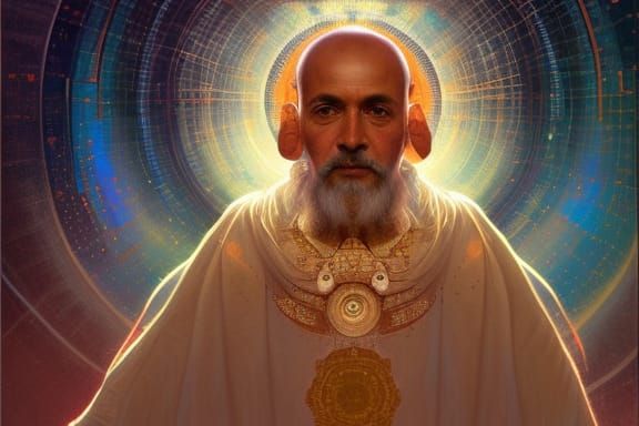 Jain Cosmology Portrait in Artgerm Style