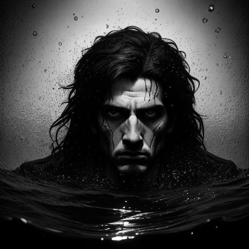 Submerged Man: High Contrast Street Photography